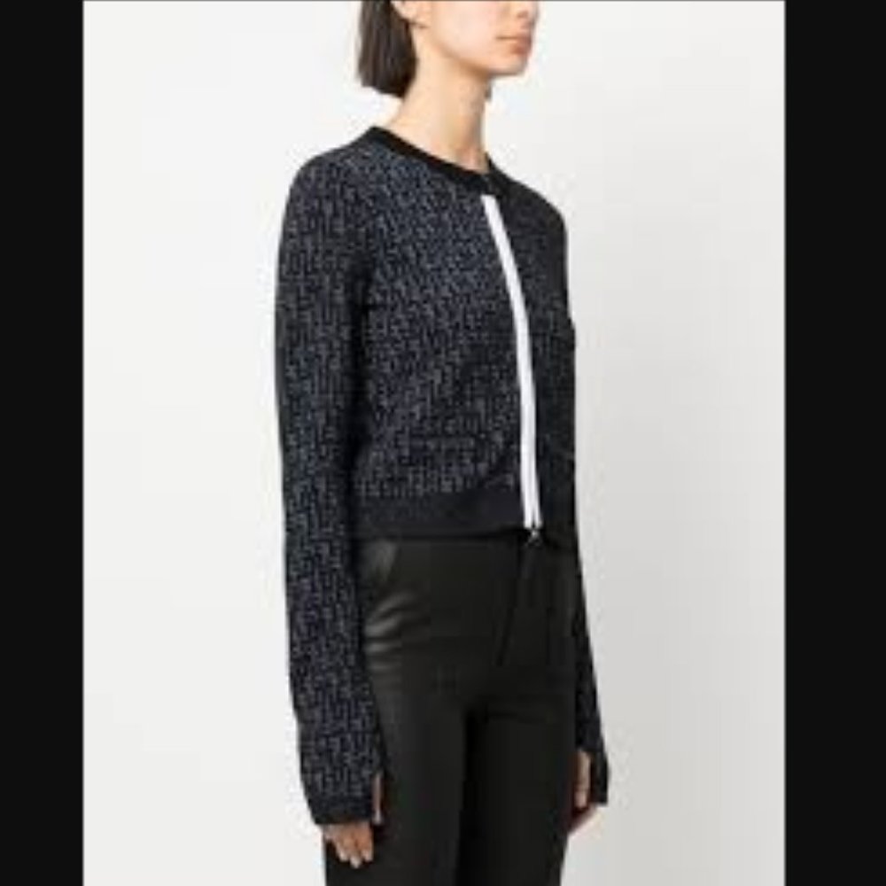 Armani Exchange Navy/Black Silver Assymetrical zipper jacket M